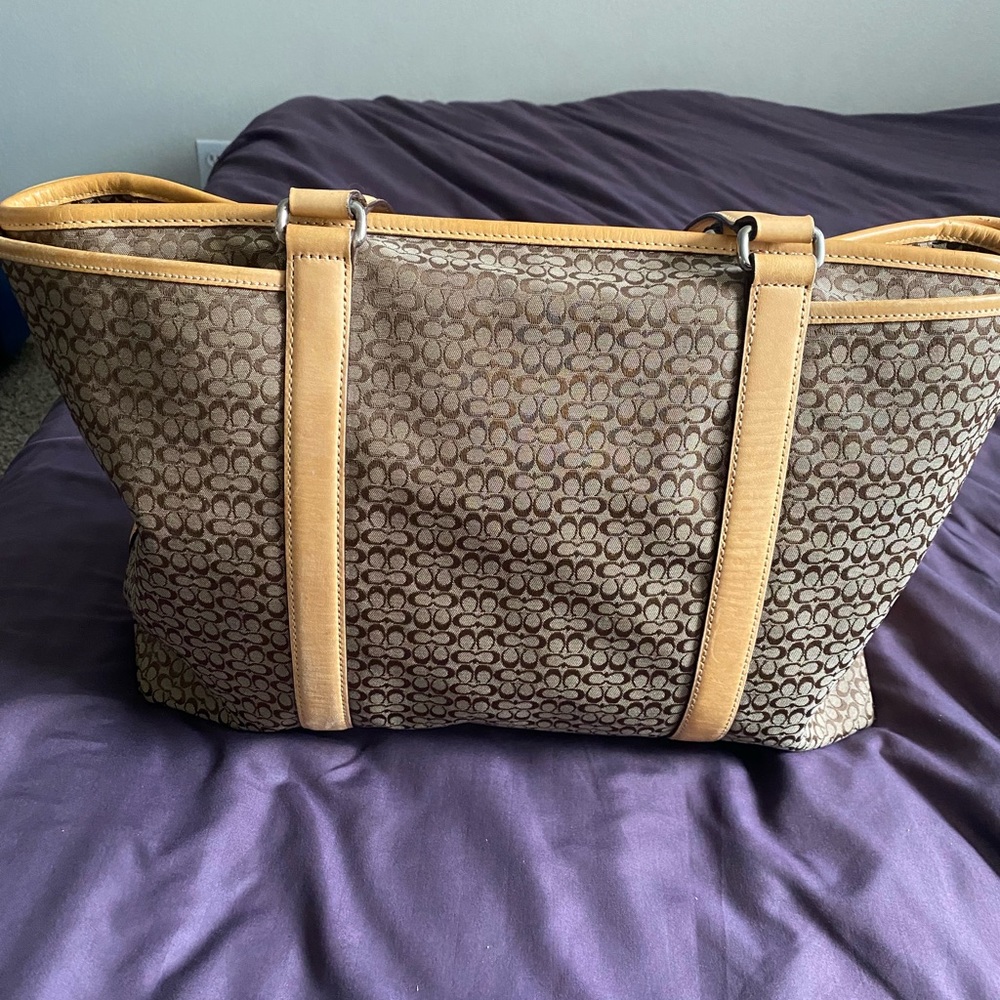 Coach Hampton Signature diaper bag/tote